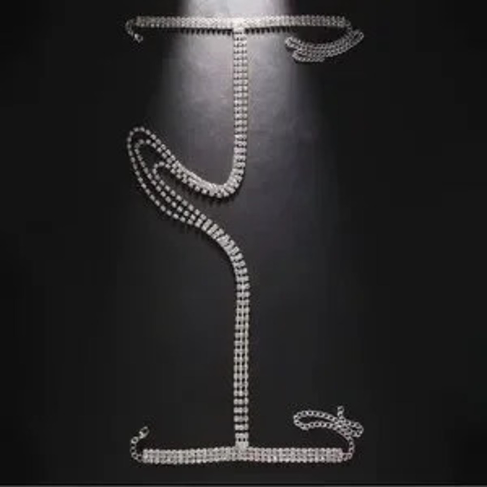 Elegant Silver Rhinestone Arm Chain - Picture 2 of 3